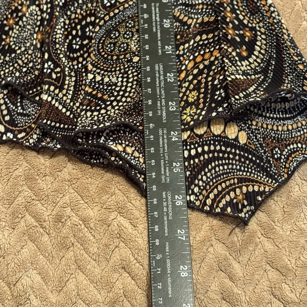 Vol 1 Womens M Top Black Paisley‎ Asymmetrical Boho Whimsigoth Babydoll Y2K